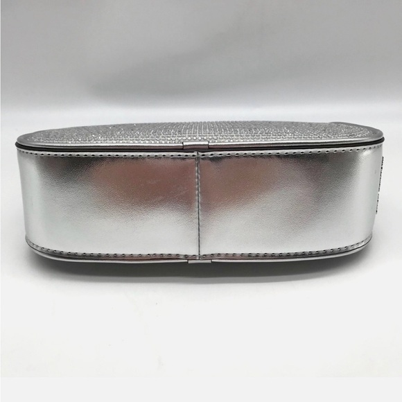 Michael Kors Silver Leather Carmela Small Pouchette Crossbody Bag - Picture 5 of 8